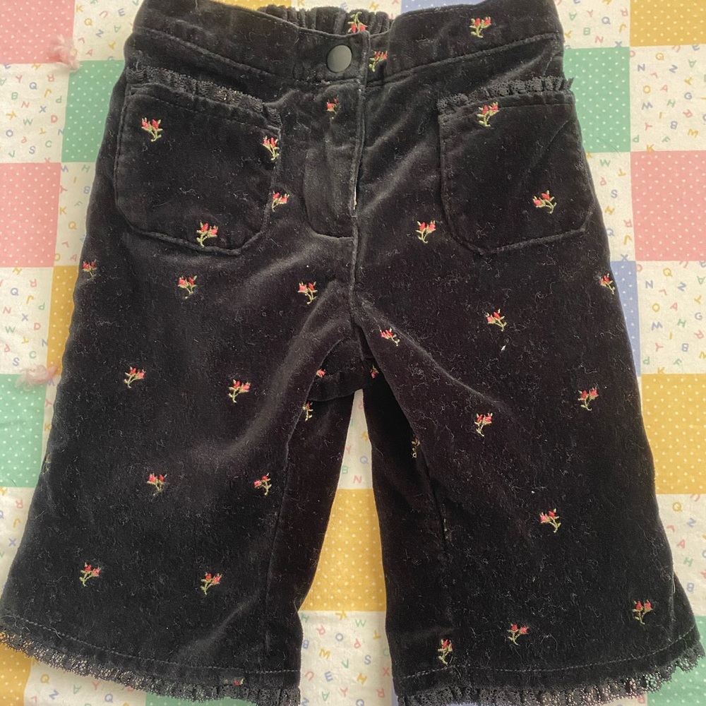 Black suede pants